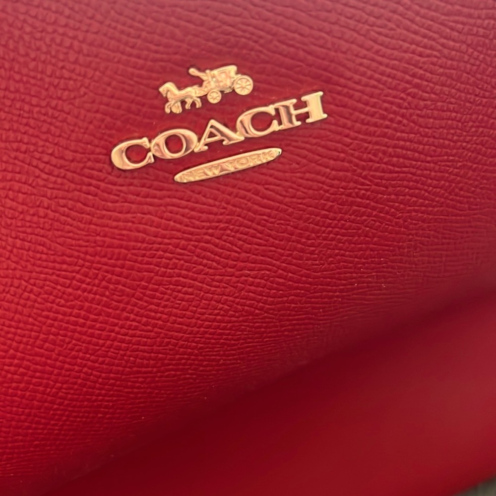 Coach Red Leather Tote - Picture 2 of 4